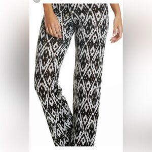 ELAN BEACH W/drawstring patterned Palazzo Lounge Pant  Medium black white